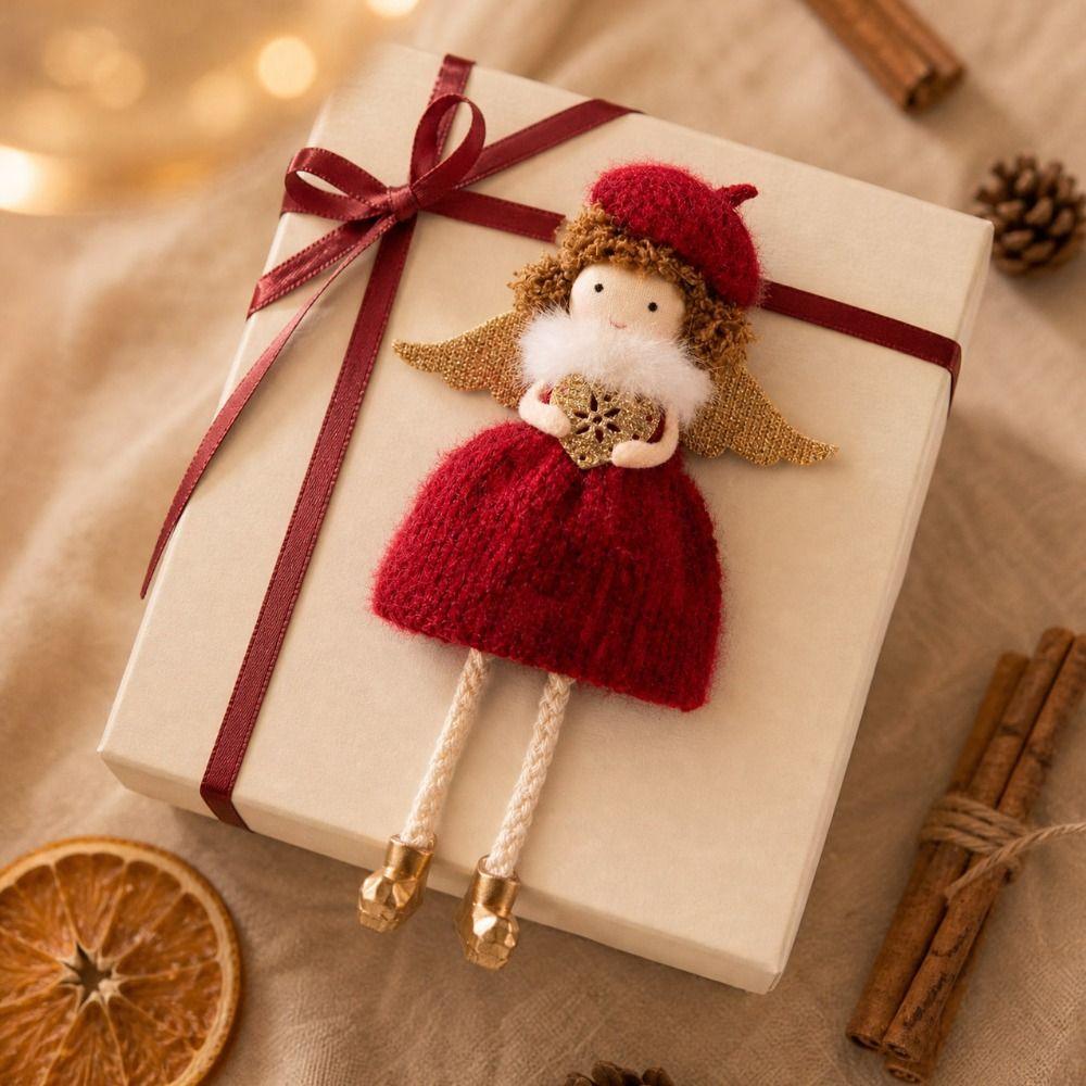 Handmade Christmas Tree Pendant Plush Angel Xmas Plush Decor Christmas Hanging Charm  Home Festive
