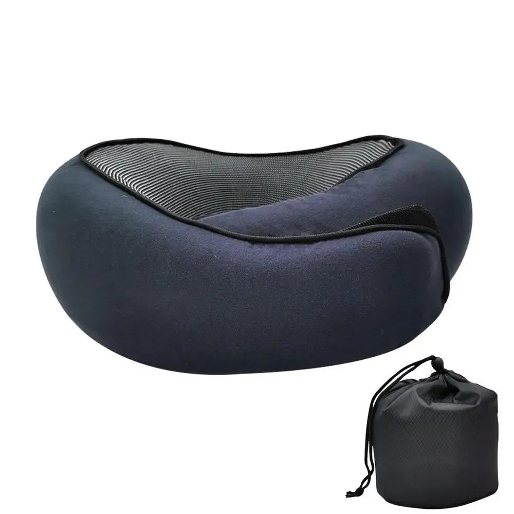 Cuscino cervicale in memory foam, per vertebra cervicale, da viaggio, portatile, per la pausa di mezzogiorno, tipo U, per dormire, da campeggio, borsa da trasporto