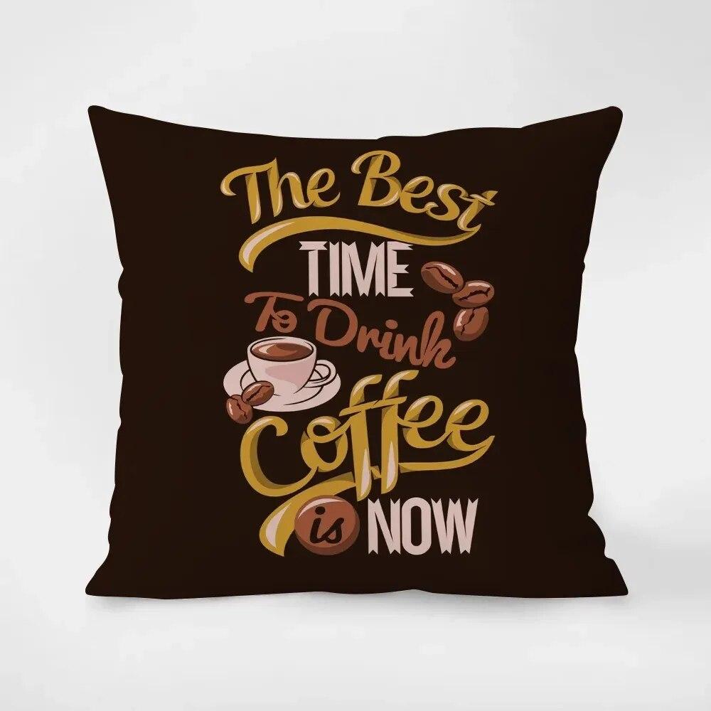 

Наволочки с принтом для чашек кофе и чая, декоративные наволочки для кафе, чайного ресторана, чехлы для диванных подушек, украшение для дома 40x40cm