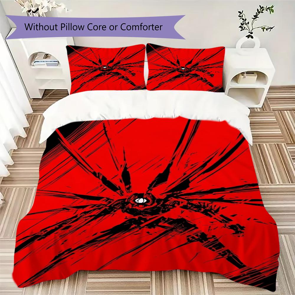 ULTRAKILL Pattern Bedding,Quilt Set Quilt Cover Pillowcase Home Birthday Gift(1 * Duvet Cover + 2 * Pillowcase, Without Core)_lx