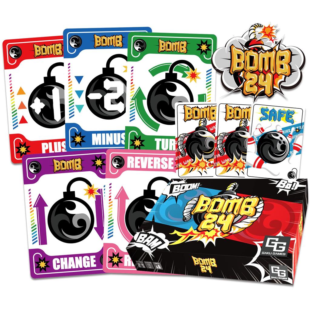 Bomb24 Gakugames Card Game (3-7 Players, 3-10 Minutes) Board Game