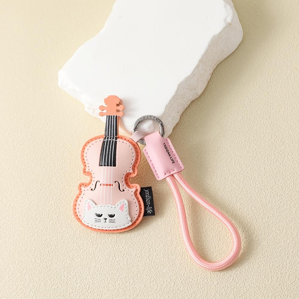 Miniso Cute Cat Musical Instrument Violin Piano Guitar Cartoon Pendant/Creative Bag Ornament/Car Keychain School Bag Ornament