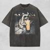 T-shirt Raton Laveur Buvant du Café Glacé, Comfort Colors Drôle Rétro Animal Meme T-shirt, Cadeau Amoureux du Café, T-shirt Graphique Comfort Colors