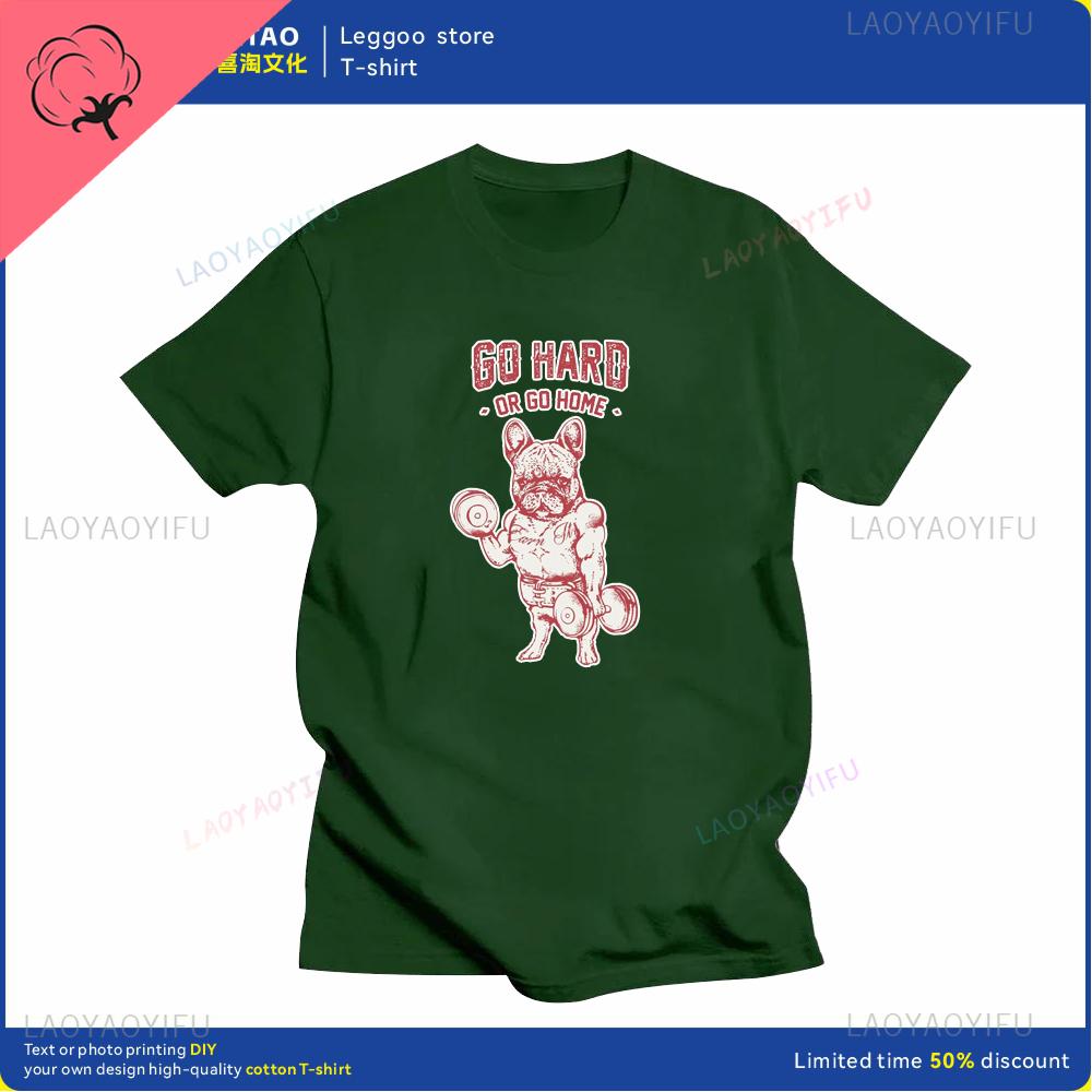 Work Hard or Go Home To Bago Life Cotton Tshirt Fashion Casual Weight Lifting Fitness Gym Street Short Sleeved Clothes S