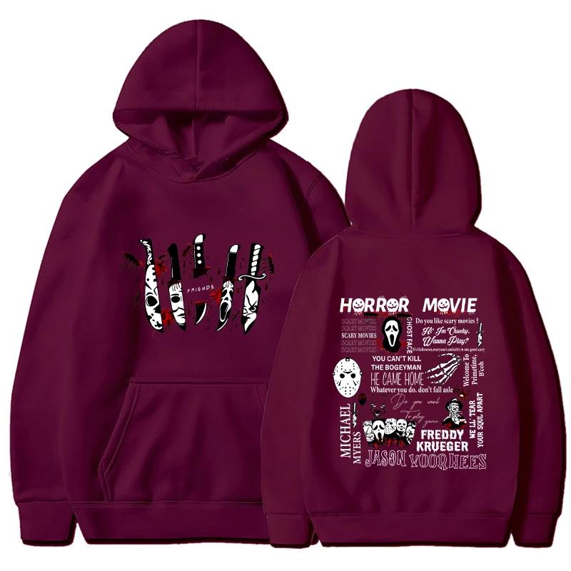 Boyfriend Knife Hoodie Printed Long Sleeved Sweater Halloween Fashion Harajuku Casual Streetwear