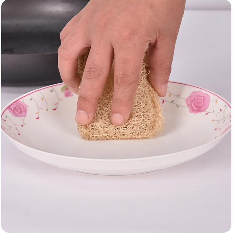 Přírodní lufa 4 ks utěrka na nádobí, hadřík na čištění hrnců, kuchyňské potřeby, čisticí hadřík, čisticí prostředky