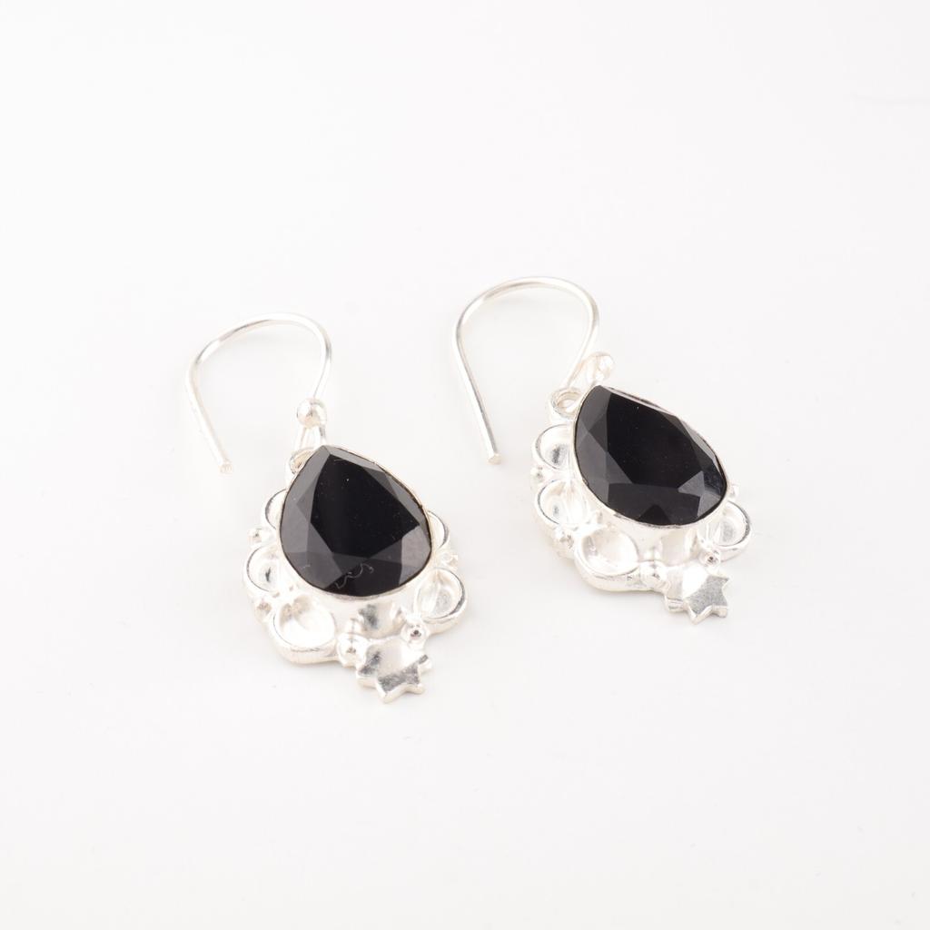 Black Onyx Gemstone 925 Stamped Silver Handmade Jewelry Multi Earrings For Women EE-163-17