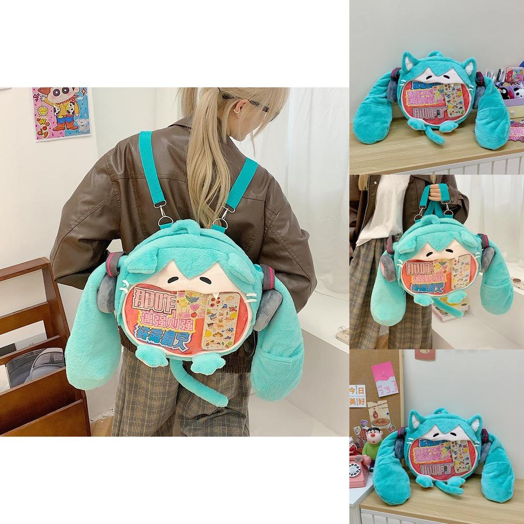 Hatsune Miku Cartoon Plush Backpack For Casual Travel And School Use