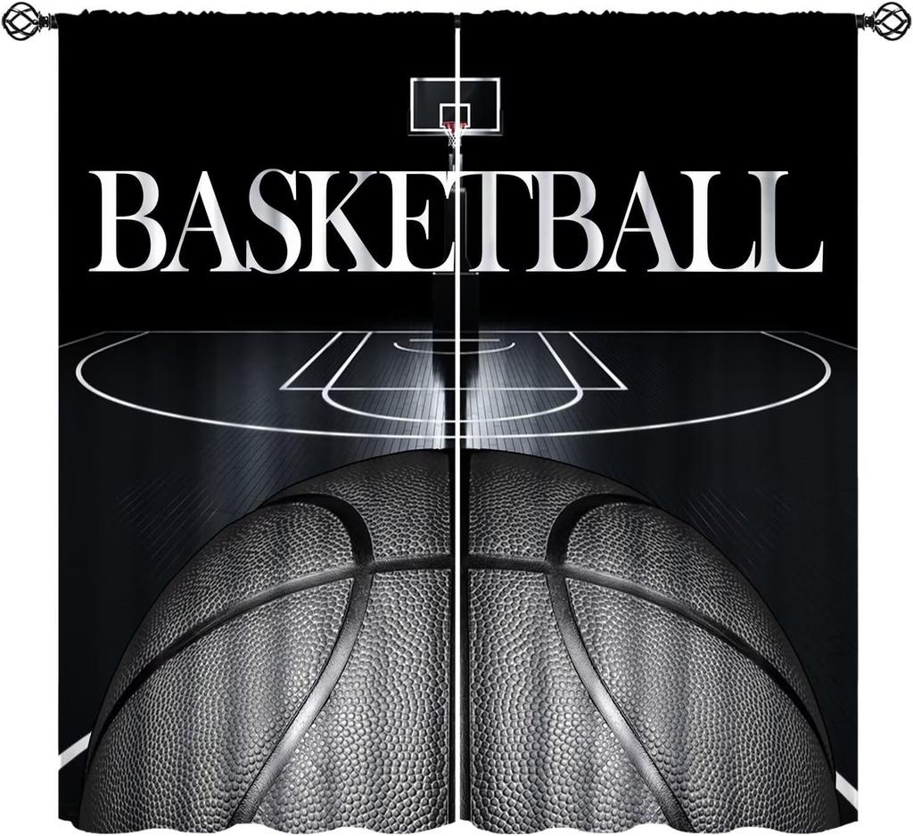Racing Curtains for Teens Games Room Decor Black White Checkered Flag Art Printed Window Drapes for Kids Bedroom Living Room