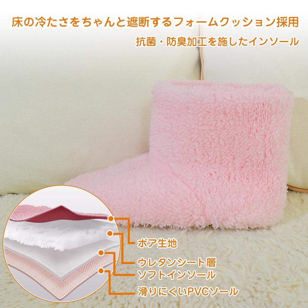 [VARNIC] Room Boots, Warm Slippers, Room Shoes, Nordic Style, Winter, Fluffy, Long Type, Boa Slippers, Unisex, Washable, Non-Slip, Keeps Feet Warm, Qu