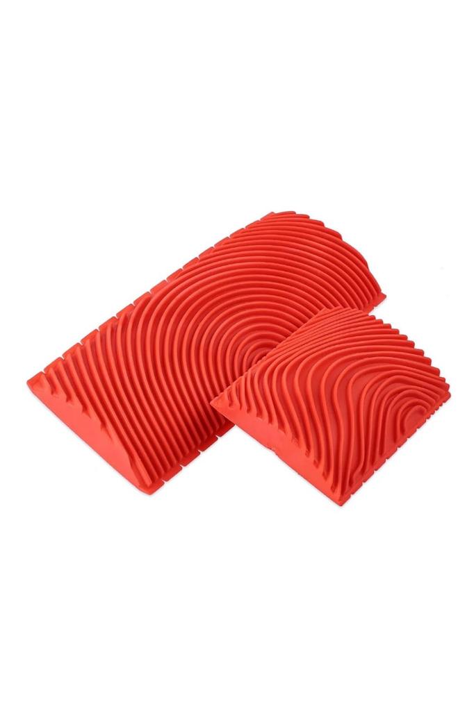 YFFSFDC Paint Wood Grain Paint Set of 2 Pattern Painting Rubber Wood Grain Tool Set Rollers, Tools, Pads,