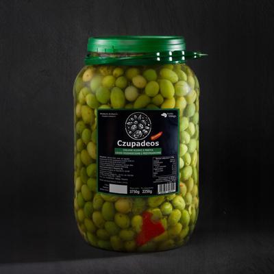Chupadeos Green Olives 2250G - Tapas, Lightly Crushed, Seasoned