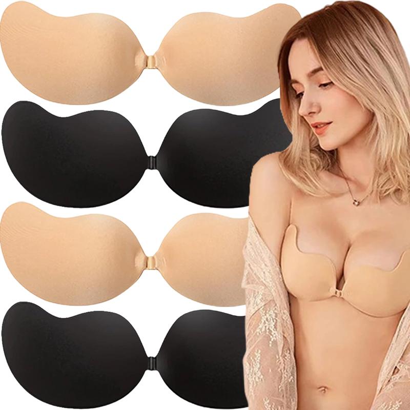2pcs Women's Reusable Silicone Nipple Cover Self Adhesive Invisible Push Up Bra Pasties Stickers Mango Breast Strapless Bras