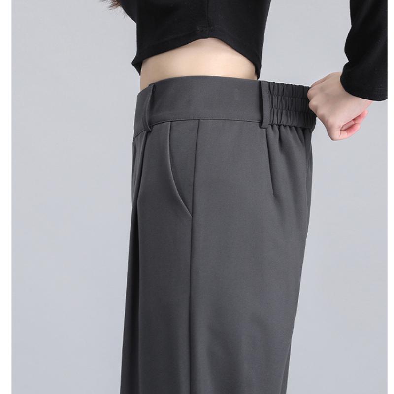 Fashion New Solid Straight Casual Wide Leg Pants Women Slim Fit High Waist Loose Women's Long Suit Pants Elegant Office Lady Simple Trousers 26034