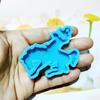 Shiny Glossy Horse Riding Cowboy Hat Keychain Silicone Epoxy Resin Mold DIY Pendant Jewelry for Valentine Gift Craft