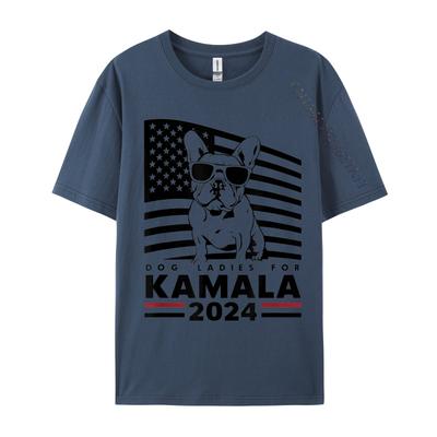 Dog Ladies For Kamala Harris 2024 Funny Luxury Designer T-Shirts Custom Tops & Tees Fashionable Print Cotton Fabric Men