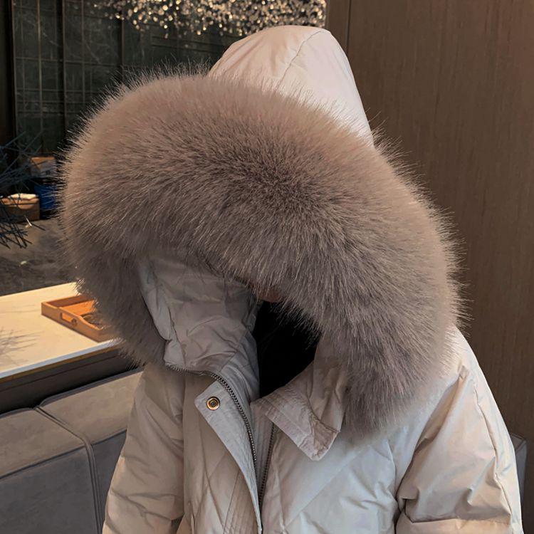 

Женская универсальная пуховая парка со съемным воротником из искусственного меха и полоской для шляпы ханьфу