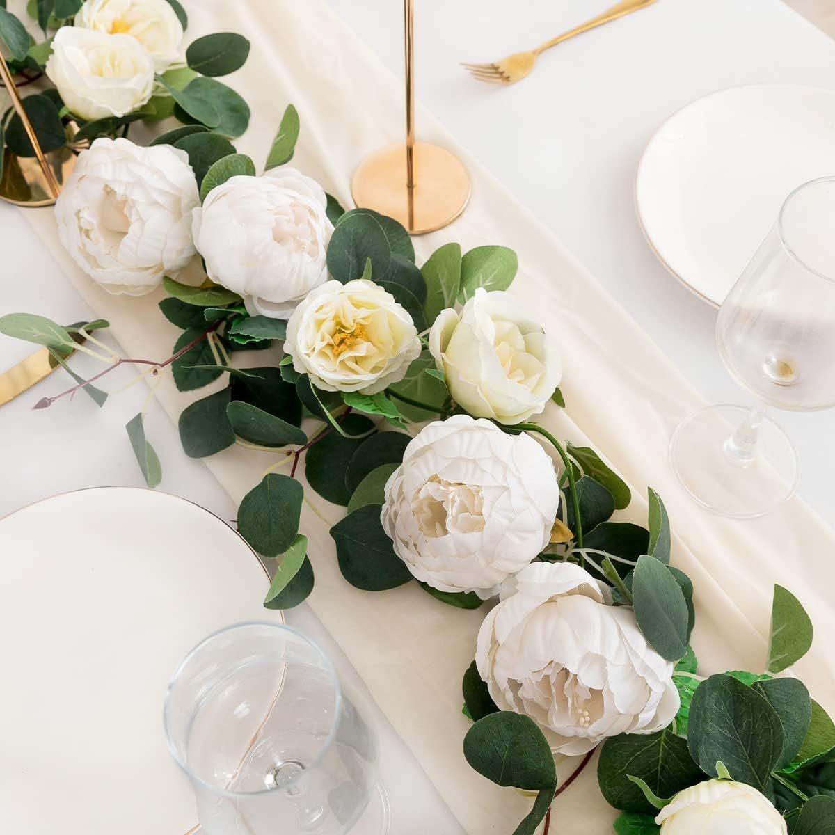 

Шелковые искусственные цветы, виноградная лоза, подвесные цветы для стены, рождественские искусственные растения из ротанга, гирлянда из листьев, романтическое свадебное украшение для дома белый