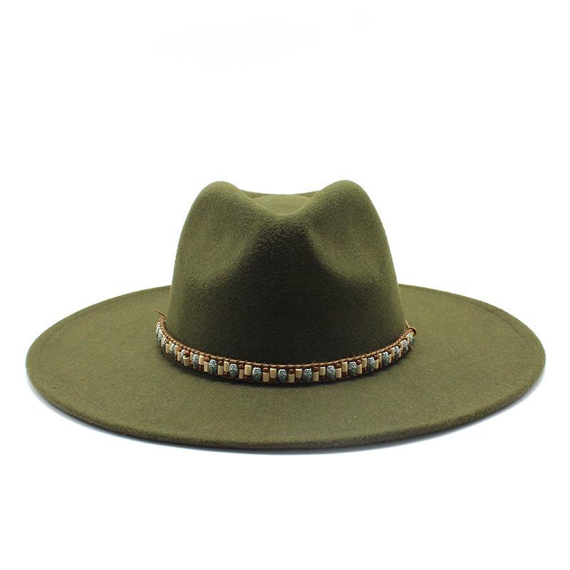 Unisex Large Brim Felt Fedora Hat For Spring Summer Autumn Winter