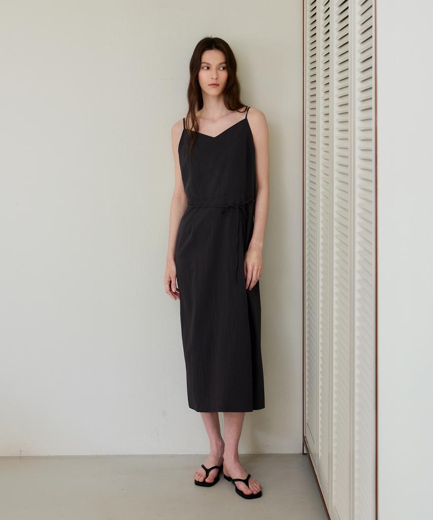 The Ello Tie Strap Dress (Black)