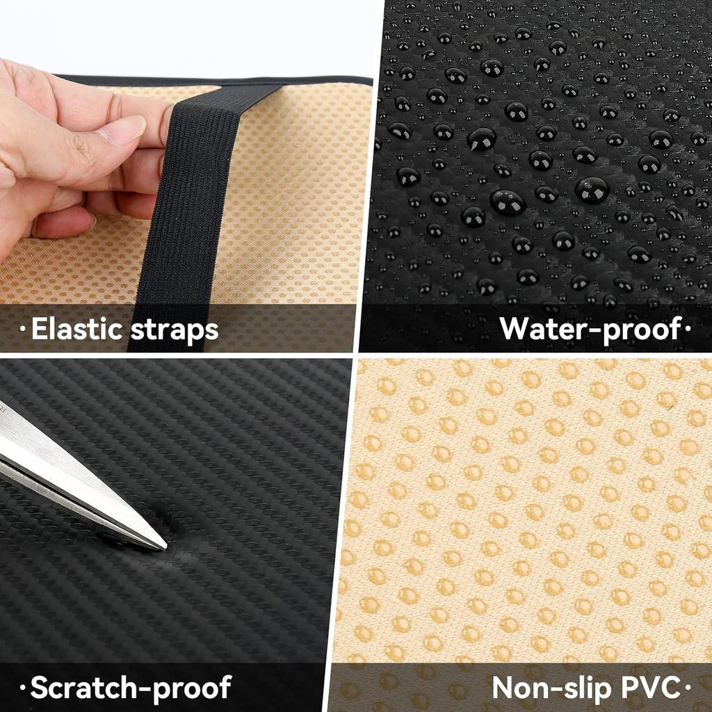 Amiss Car Center Console Pad, Universal Waterproof Car Armrest Seat Box Cover, Car Interior Accessories, Carbon Fiber PU Leather Auto Armrest Cover