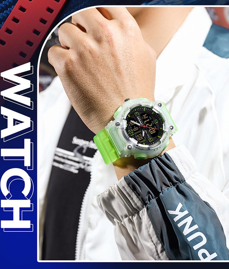 Orologio da polso sportivo multifunzione SANDA unisex con doppio display