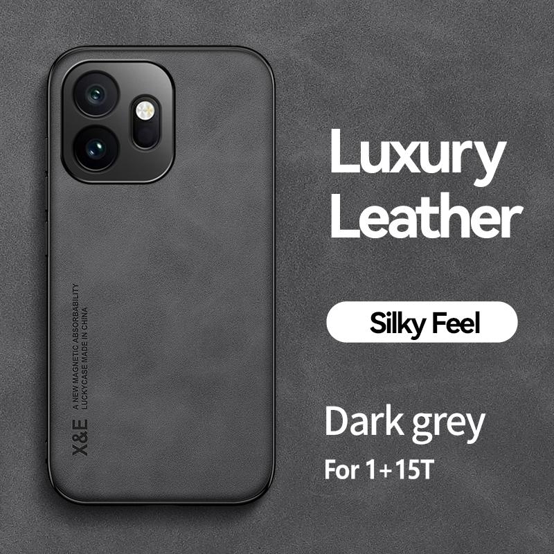 Luxury PU Leather Magnetic Shockproof Back Case For OnePlus 15T OnePlus15T With Metal Plate Phone Shell For OnePlus15T Cover
