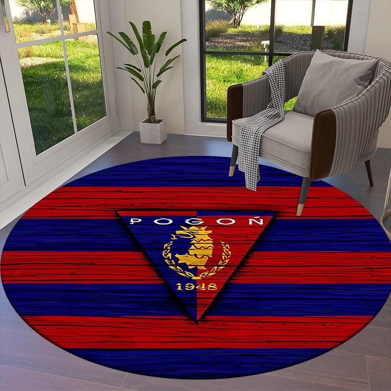 Mks Pogoń Szczecin Cool Round Area Rug,Carpet Rug for Living Room Bedroom Sofa Playroom Decor,Non-slip Floor Mat Q0026