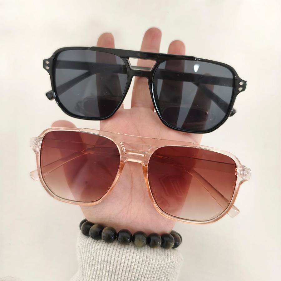 2 STÜCK Damen Geometrischer Rahmen Mehrfarbige Sonnenbrille Täglich Urlaub Straße Po Shoot Sommer Strand Dekoration Brille Neutraler Stil