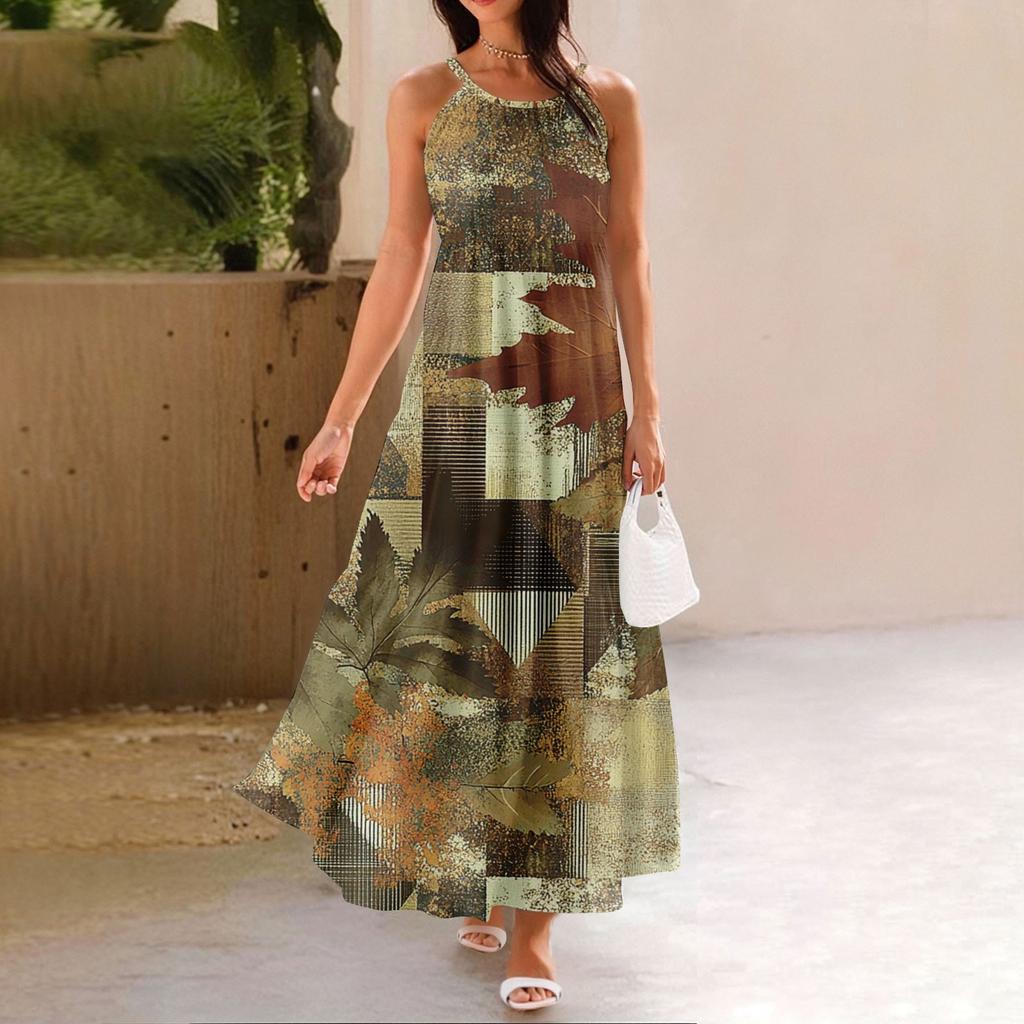 Damen Sommer Casual Fashion Strapsen Ärmelloses Kleid