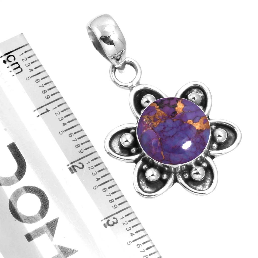 925 Sterling Silver Pendant Women Gemstone Handmade Jewelry Wedding Gift Blue Green Purple Copper Turquoise Pearl Lapis Mother Of Pearl Fashion