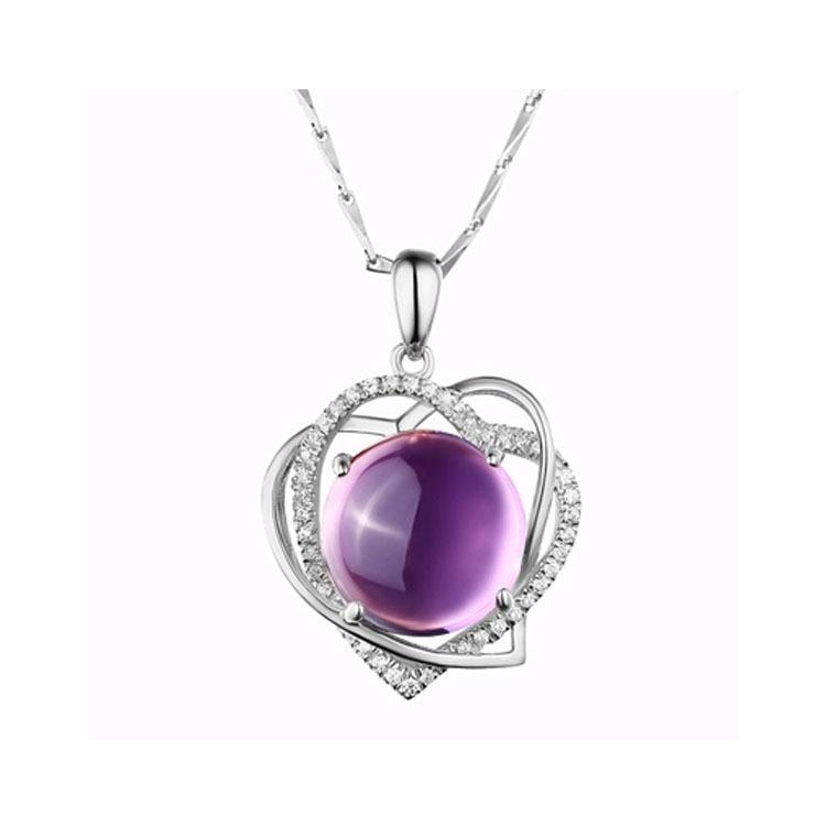 Japanese & Korean Fashion Pink Crystal Women's Clavicle Necklace with Rose Quartz Pendant.