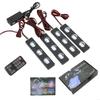 Pack of 4 Energy Saving LED Lights for Automobiles Sound Activated Color Modes Universal Fit Simple Attachment 72XB
