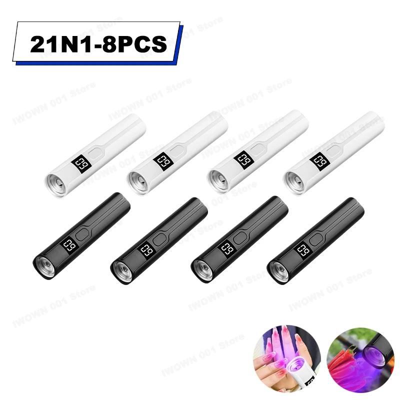 Timing Display Portable Handheld Mini Nail Lamp Family Quick Dry Flashlight Pen Chargeable Nail Dryer Machine Uv Led Nail Lamp
