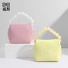 Niche Design Bag Female Small Fresh Macaron Color Literary Lady Pearl Handle Lunch Box Bag Shoulder Messenger Bag