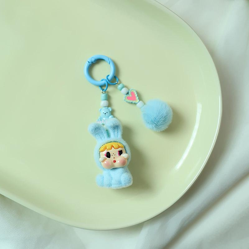 Cute Cartoon Plush Rabbit Hat Crying Baby Key Chain Kawaii Doll Pendant Backpack Decoration Jewelry Pendants Accessories Gifts