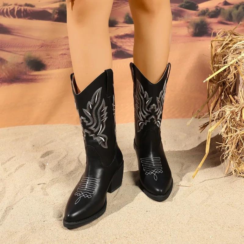 New Winter Classic Luxury Boots for Woman Real Suede Pointy Toe Wedges Heels Ankle Boots Simple Comfortable Cowboy Boots Female