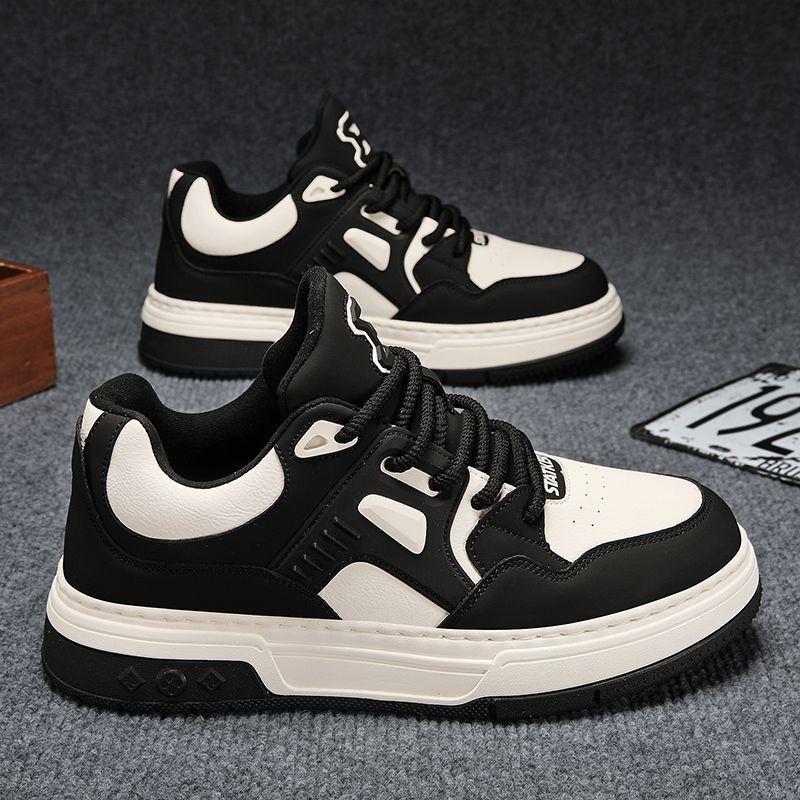 Men's Shoes New Year's Spring High-end Versatile Black and White Panda Shoes Student Sports and Casual White Trendy Shoes