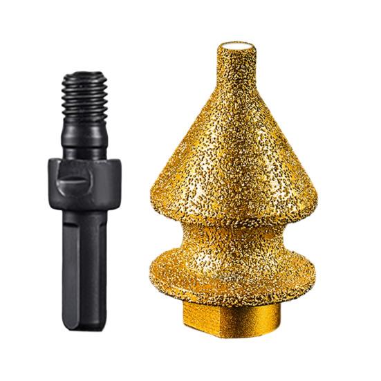High-density Diamond Abrasive Drill Bit Chamfering for Grinder, 4-in-1 Hole Saw, Beveling Grinding Head Marble Chamfering/Hole Enlarging/Polishing/Arc