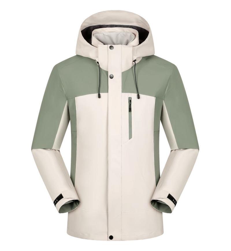 

Унисекс Осенняя штормовая куртка 3-в-1 с капюшоном и цветными блоками: Антистатичный, Ветрозащитный, Водонепроницаемый, С настраиваемым принтом 3XL