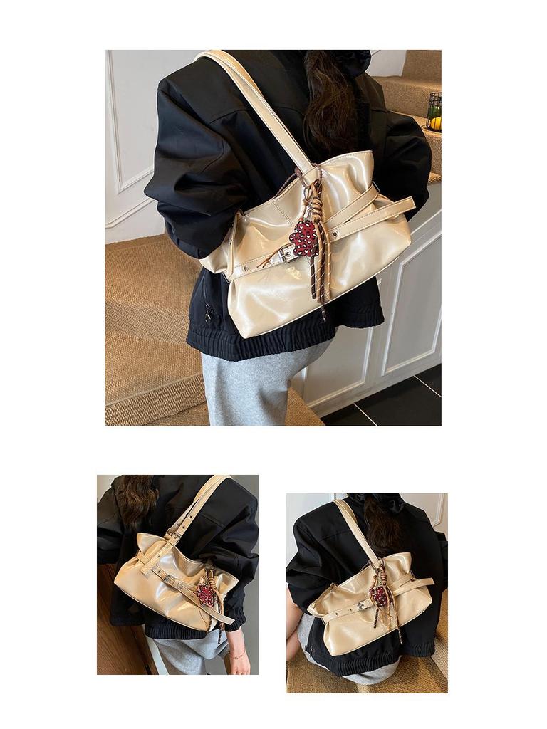 Geantă tote din piele de înaltă calitate în stil coreean: Geantă de umăr sub braț pentru femei de capacitate mare