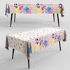 Disposable Tablecloth Cartoon Birthday Party Supplies Solid Color Picnic Table Cover Waterproof Oil-Proof Heavy Duty Rectangle Table Decor 6 Pack