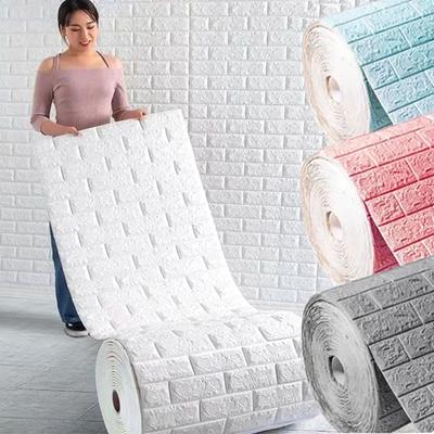 Brick Pattern Wall Sticker Simple  Foam Self-adhesive  3d Wallpaper Sticker Antique Culture Stone Wall Enclosure Wallpaper