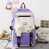 Fash Large-Capacity Primary School Junior High School Students Shoulders Backpack High School Five Sets of Multi-Compartment  Bag