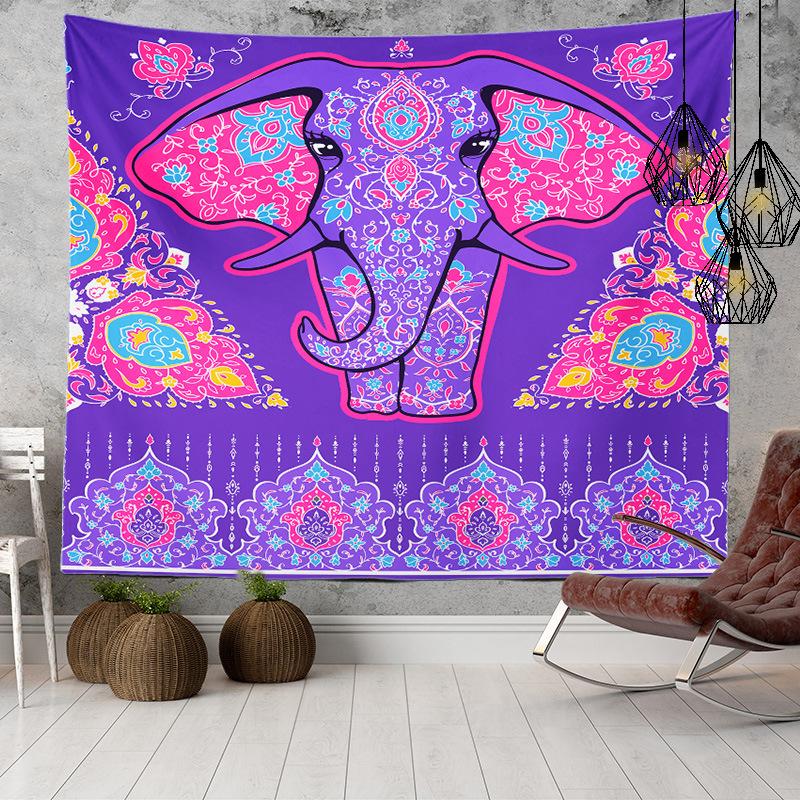 Home Decor Indian Ethnic Tapestry Hanging Elephant Digital Printing Tapestry Living Room Background Cloth Beach Towel