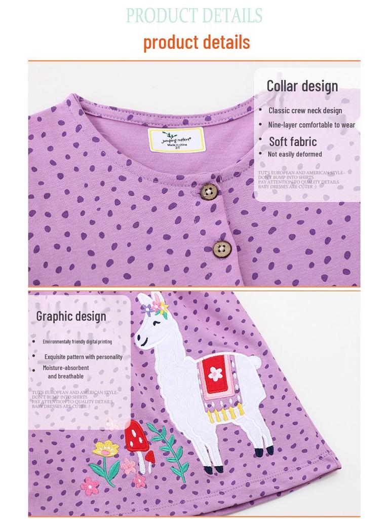 Girls' Long-Sleeve Autumn Princess Dress with Embroidery - European & American Style Children's Clothing.