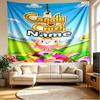 Custom Name Personalized Candy Crush Saga Print Tapestry, Wall Art Decor, Bedroom, Dorm, Apartment, LivingRoom, Party Backdrop, Gift for Birthday