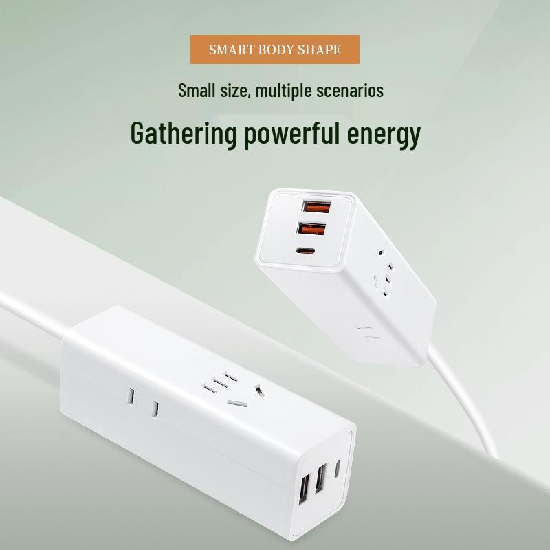 Compact Travel Power Strip with USB & Extension Cord for Home, Dorms & Offices