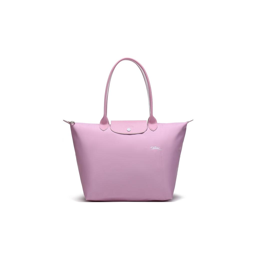 Longchamp Le Pliage Club 31 Foldable Nylon Canvas And Leather Tote Bag Women Tote Bag Pink 1899619P36