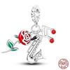 Copper Red Color Collection Heart Shape Charm Bead Charms Bead Charms Suitcase Pendant Compatible With Authentic Bracelets Lucky Jewellery Gifts